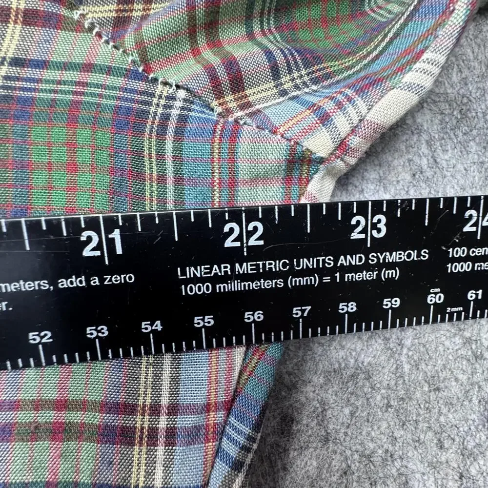 1970's Levi's Shirt Mens L Plaid Western Pearl Snap LS Vintage Tapered Fit